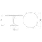 Table Tulipe Eero Saarinen H 73 Round en céramique Diamond Cream Made in Italy - Scarlet Viadurini