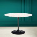 Table Tulipe Eero Saarinen H 73 Round en céramique Diamond Cream Made in Italy - Scarlet