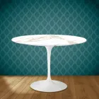 Table Tulipe Eero Saarinen H 73 Rond en Céramique Entzo Made in Italy - Ecarlate Viadurini