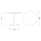 Table Tulipe Eero Saarinen H 73 Rond en Céramique Entzo Made in Italy - Ecarlate Viadurini