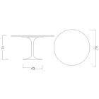 Table Tulipe Eero Saarinen H 73 Rond en Céramique Entzo Made in Italy - Ecarlate Viadurini