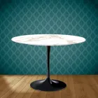 Table Tulipe Eero Saarinen H 73 Rond en Céramique Entzo Made in Italy - Ecarlate Viadurini