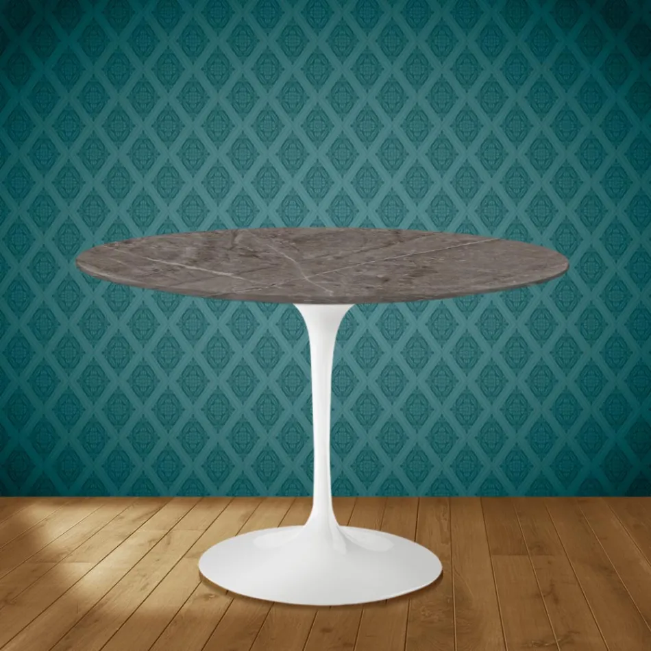 Table Tulipe Eero Saarinen H 73 Rond en Céramique Kira Made in Italy - Ecarlate Viadurini