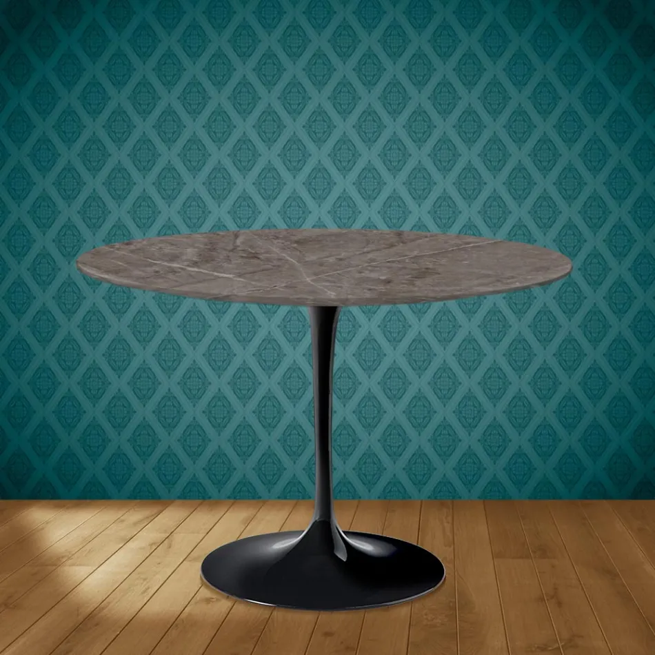 Table Tulipe Eero Saarinen H 73 Rond en Céramique Kira Made in Italy - Ecarlate Viadurini