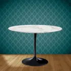 Table Tulipe Eero Saarinen H 73 Round Ceramic Morpheus Made in Italy - Scarlet Viadurini