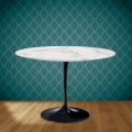 Table Tulipe Eero Saarinen H 74 Round Ceramic Morpheus Made in Italy - Scarlet