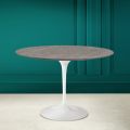 Table Tulipe Eero Saarinen H 73 Rond en céramique Pietra Grey Made in Italy - Scarlet