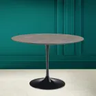 Table Tulipe Eero Saarinen H 73 Rond en céramique Pietra Grey Made in Italy - Scarlet Viadurini