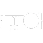 Table Tulipe Eero Saarinen H 73 Round Ceramic Rem Made in Italy - Scarlet Viadurini