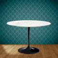 Table Tulipe Eero Saarinen H 74 Round Ceramic Rem Made in Italy - Scarlet