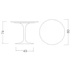 Table Tulipe Eero Saarinen H 73 Round Ceramic Sirius Made in Italy - Scarlet Viadurini