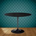 Table Tulipe Eero Saarinen H 74 Round Ceramic Sirius Made in Italy - Scarlet
