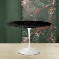 Table Tulipe Eero Saarinen H 74 ronde en marbre noir Marquinia Made in Italy - Ecarlate