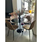 Table Tulipe Eero Saarinen H 73 ronde en marbre noir Marquinia Made in Italy - Ecarlate Viadurini