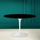 Table Tulipe Eero Saarinen H 73 Rond en Noir Absolu Made in Italy - Scarlet Viadurini