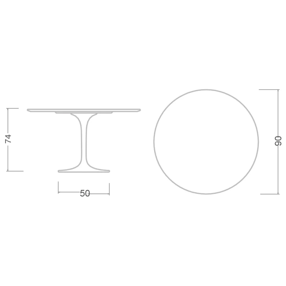 Table Tulipe Eero Saarinen H 73 Rond en Noir Absolu Made in Italy - Scarlet Viadurini