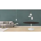 Table Tulipe Eero Saarinen H 73 Rond en Chêne teinté Moka Made in Italy - Ecarlate Viadurini
