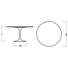Table Tulipe Eero Saarinen H 73 Round en chêne teinté noir Made in Italy - Scarlet Viadurini