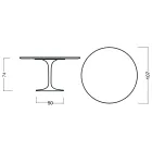 Table Tulipe Eero Saarinen H 73 Round en chêne teinté noir Made in Italy - Scarlet Viadurini