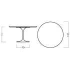 Table Tulipe Eero Saarinen H 73 Round en chêne teinté noir Made in Italy - Scarlet Viadurini