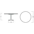 Table Tulipe Eero Saarinen H 73 ronde en chêne teinté noyer clair fabriquée en Italie - Ecarlate Viadurini