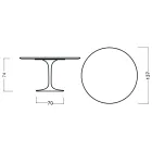 Table Tulipe Eero Saarinen H 73 ronde en chêne teinté noyer clair fabriquée en Italie - Ecarlate Viadurini