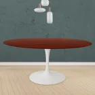 Table Tulipe Eero Saarinen H 73 ronde en chêne teinté palissandre Made in Italy - Ecarlate Viadurini
