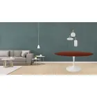 Table Tulipe Eero Saarinen H 73 ronde en chêne teinté palissandre Made in Italy - Ecarlate Viadurini