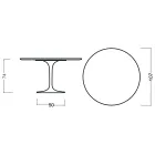 Table Tulipe Eero Saarinen H 73 ronde en chêne teinté palissandre Made in Italy - Ecarlate Viadurini