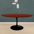 Table ronde Tulip Eero Saarinen H 73 en chêne teinté palissandre Made in Italy - Scarlet