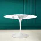 Table Tulipe Eero Saarinen H 73 Rond en Statuario Altissimo Made in Italy - Ecarlate Viadurini