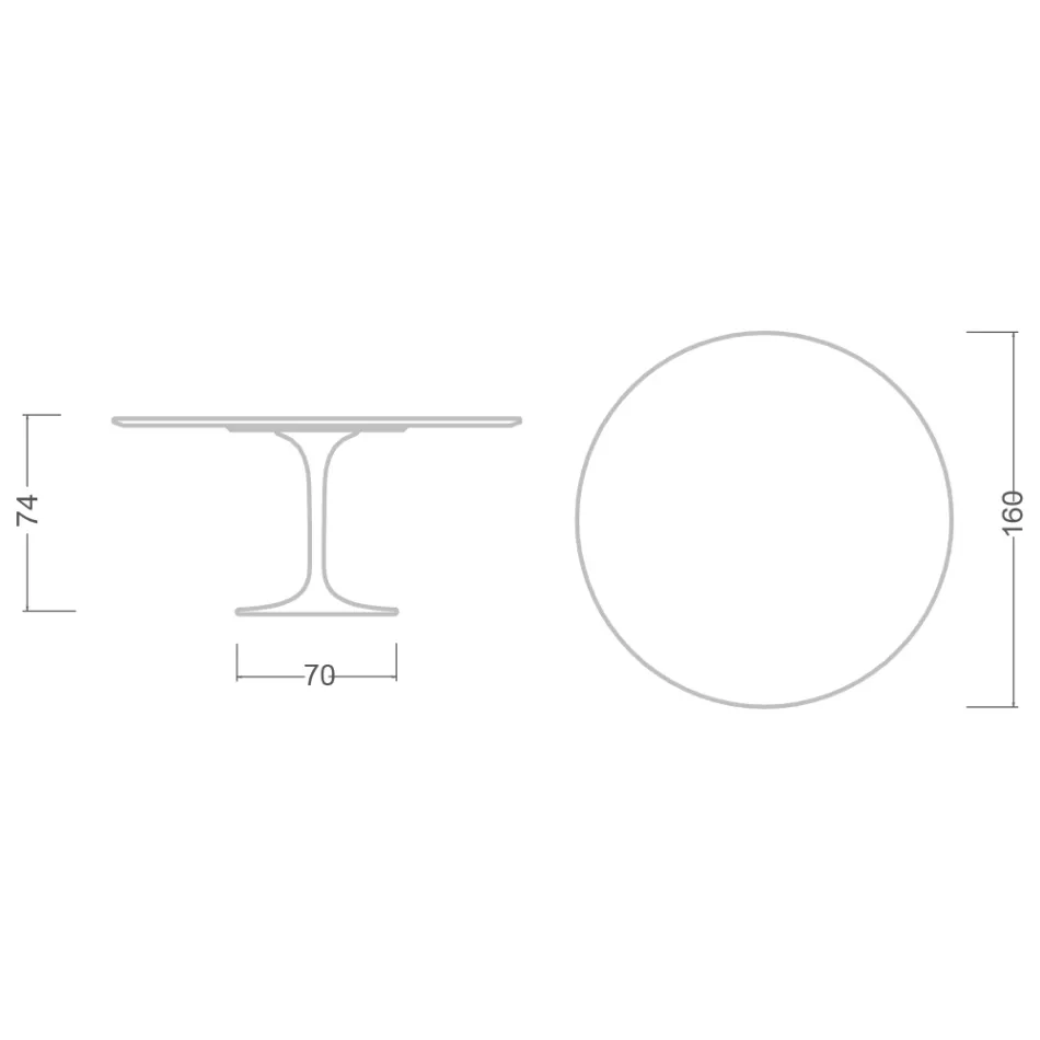 Table Tulipe Eero Saarinen H 73 Rond en Statuario Altissimo Made in Italy - Ecarlate Viadurini