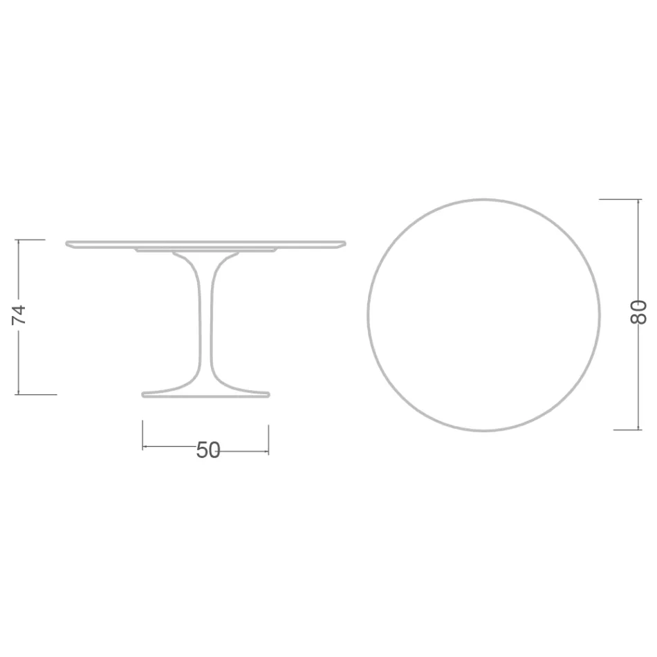 Table Tulipe Eero Saarinen H 73 Rond en Statuario Altissimo Made in Italy - Ecarlate Viadurini