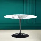 Table Tulipe Eero Saarinen H 73 Rond en Statuario Altissimo Made in Italy - Ecarlate Viadurini