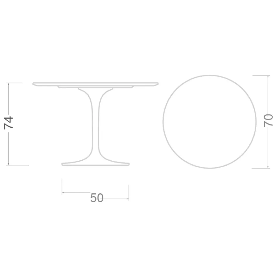 Table Tulipe Eero Saarinen H 74 avec plateau en stratifié liquide noir Made in Italy - Scarlet Viadurini