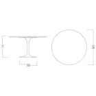 Table Tulipe Eero Saarinen H 74 avec plateau en marbre Alpi vert Made in Italy - Ecarlate Viadurini