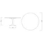 Eero Saarinen Tulip Table H 74 avec plateau MDF en stratifié liquide blanc - Scarlet Viadurini