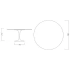 Eero Saarinen Tulip Table H 74 avec plateau MDF en stratifié liquide blanc - Scarlet Viadurini