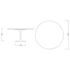 Eero Saarinen Tulip Table H 74 avec plateau MDF en stratifié liquide noir - Scarlet Viadurini