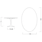 Eero Saarinen Table Tulipe H 74 avec plateau ovale en marbre Arabescato Made in Italy - Ecarlate Viadurini