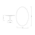 Eero Saarinen Table Tulipe H 74 avec plateau ovale en marbre Arabescato Made in Italy - Ecarlate Viadurini