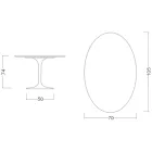 Eero Saarinen Table Tulipe H 74 avec plateau ovale en marbre Arabescato Made in Italy - Ecarlate Viadurini