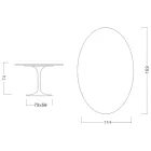 Eero Saarinen Table Tulipe H 74 avec plateau ovale en marbre Arabescato Made in Italy - Ecarlate Viadurini