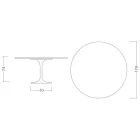 Eero Saarinen Table Tulipe H 74 avec plateau rond en marbre Carrara Statuarietto - Ecarlate Viadurini