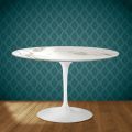 Table Tulipe Eero Saarinen H 74 po Aura 22 Céramique Fabriquée en Italie - Écarlate
