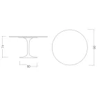 Table Tulipe Eero Saarinen H 74 po Aura 22 Céramique Fabriquée en Italie - Écarlate Viadurini