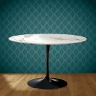 Table Tulipe Eero Saarinen H 74 po Aura 22 Céramique Fabriquée en Italie - Écarlate Viadurini