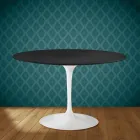 Table Tulipe Eero Saarinen H 74 cm, céramique Domoos, fabriquée en Italie - Écarlate Viadurini
