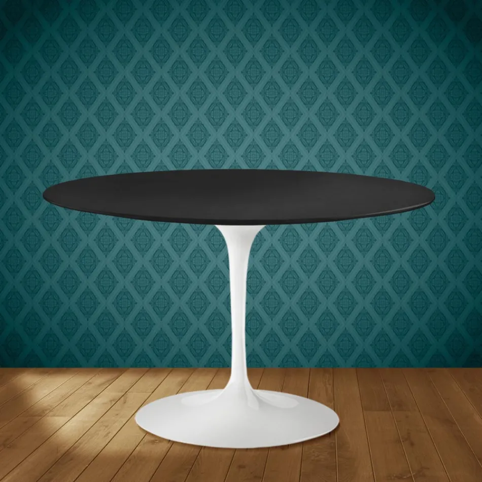 Table Tulipe Eero Saarinen H 74 cm, céramique Domoos, fabriquée en Italie - Écarlate Viadurini