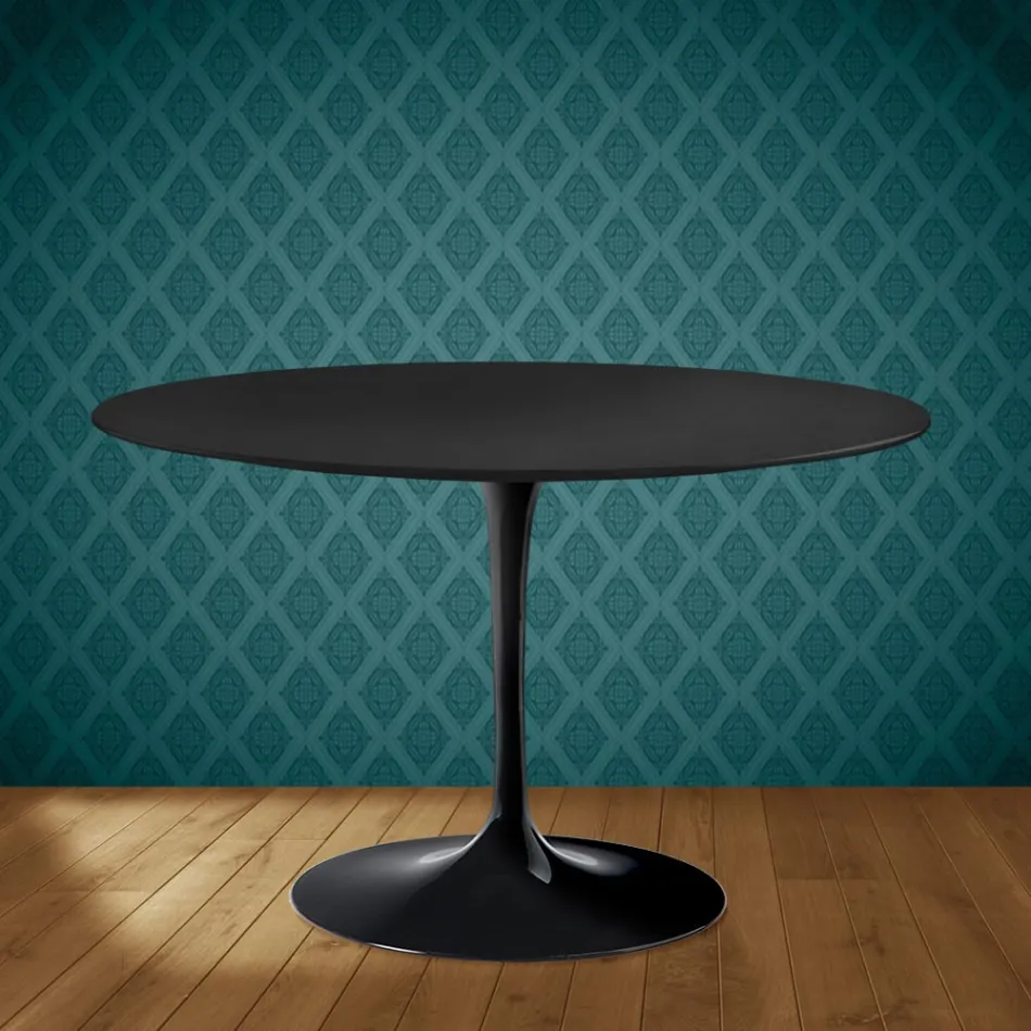 Table Tulipe Eero Saarinen H 74 cm, céramique Domoos, fabriquée en Italie - Écarlate Viadurini